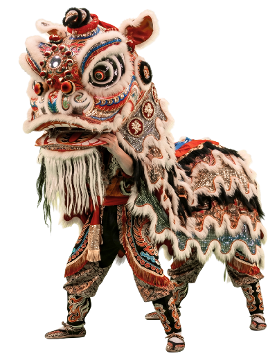 Un león chino de la danza tradicional La Danza del león